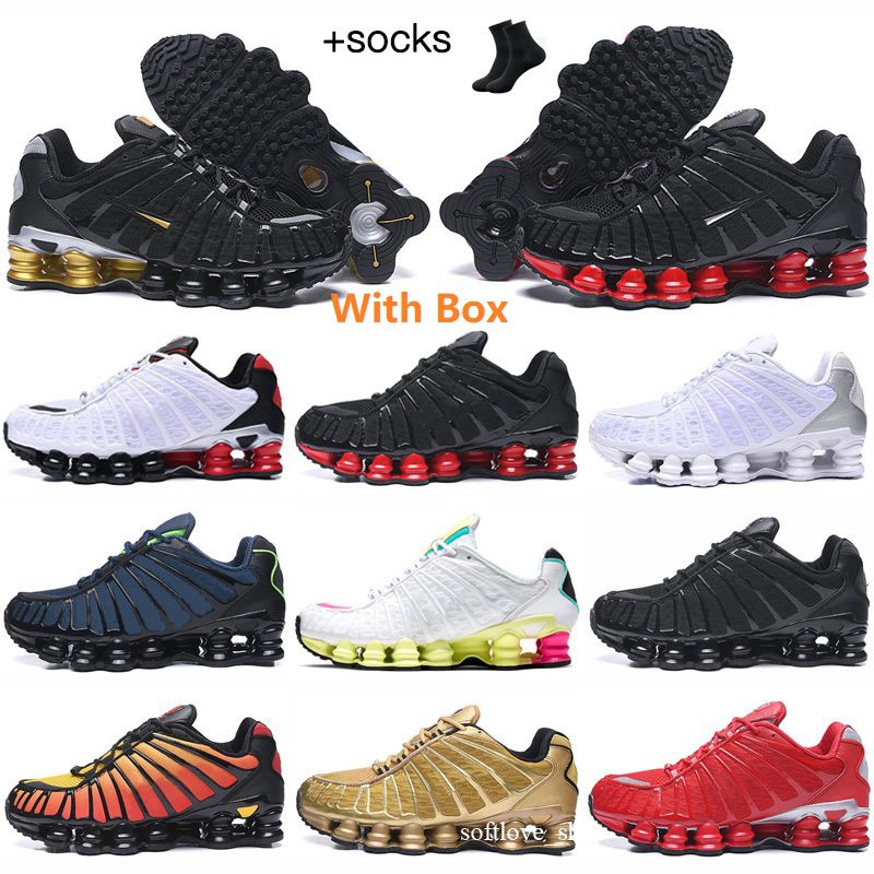 

shox tl r4 men women running shoes socks Triple Black White Silver Platinum Chrome Gold Wolf Grey Lime trainers sports sneakers runners, Color 1