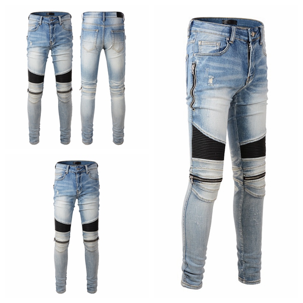 

2023SS Mens Fashion Skinny Straight Slim Ripped Jean elastic Casual Motorcycle Biker Stretch Denim Trouser Classic Pants jeans size 28-40, Don't shoot(non-delivery)