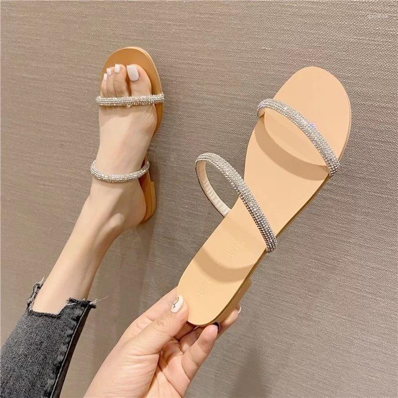 

Sandals Women's 2023 Summer Mew Rhinestones Casual Slipper Women Big Size Shoes For