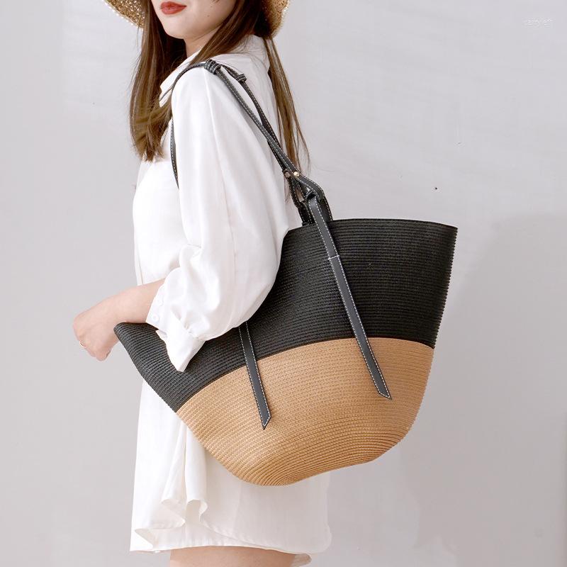 

Duffel Bags Large Capacity One Shoulder Messenger Bag Women's Fashion Korean Handbags Khaki Black Patchwork Handbag