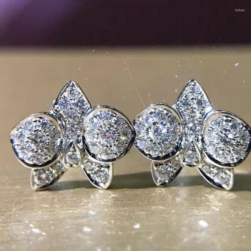 

Stud Earrings Fashion Flower Zircon Ladies Exquisite All-match Prom Gifts Jewelry