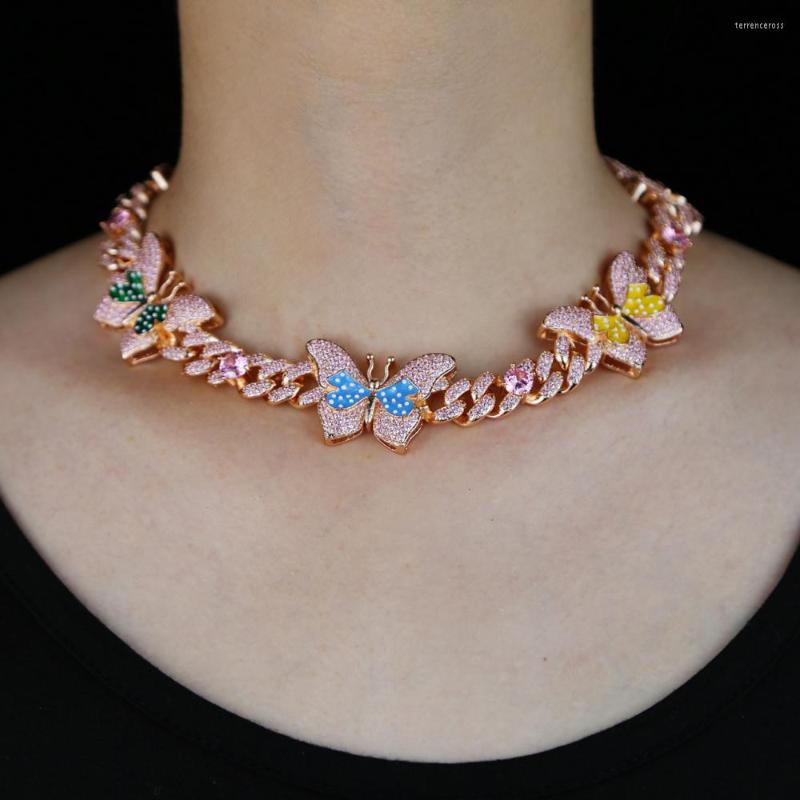 

Choker Arrive Hip Hop Necklace Jewelry With Rainbow Enamel Butterfly Charm Pendant For Lady Party Drop Ship