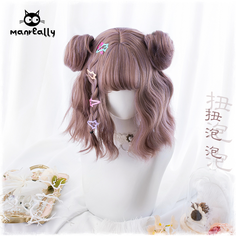 

Instant Noodle Roll 34CM steamed stuffed bun Wig Twist Bubble Harajuku lolita Daily, Purple
