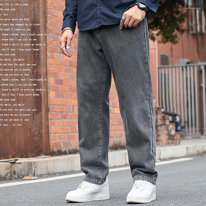 

Men's Jeans Thick Loose Straight-leg Denim Wide Draped Pants Plus Size Men Casual Large, Gray