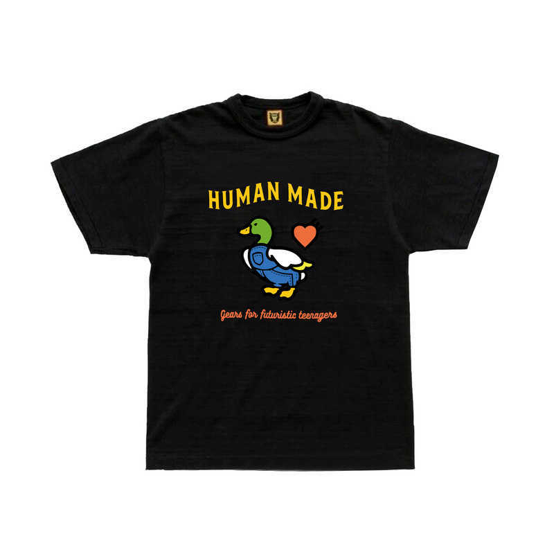 

Men' T-shirts Human Tee Made Unisex Cotton Summer 2023 Leisure Casual Plush Cartoon Love Duck Print T-shirt Loose Round Neck Short Sleeve Men, White