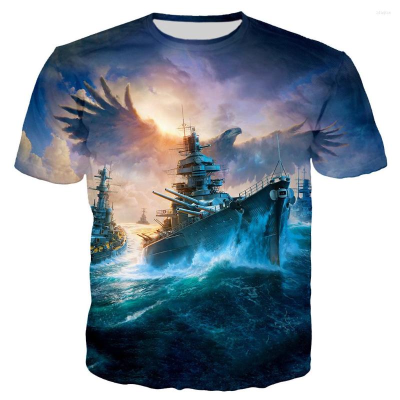 

Men's T Shirts 2023 Warship 3D Printed T-shirt Unisex Fashion Casual Harajuku Hip Hop Style Tshirts Man Woman Streetwear Oversized Tops, Beige