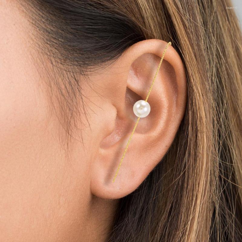 

Backs Earrings 1PC Surround Auricle Diagonal Stud Copper Inlaid Zircon Piercing Ear Needle Wrap Crawler Hook For Women