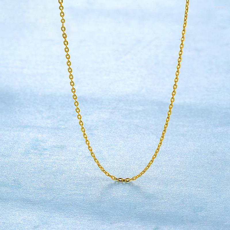 

Chains Pure Real 999 24K Yellow Gold Women Lucky O Chain Link Necklace 16.5"L Gift