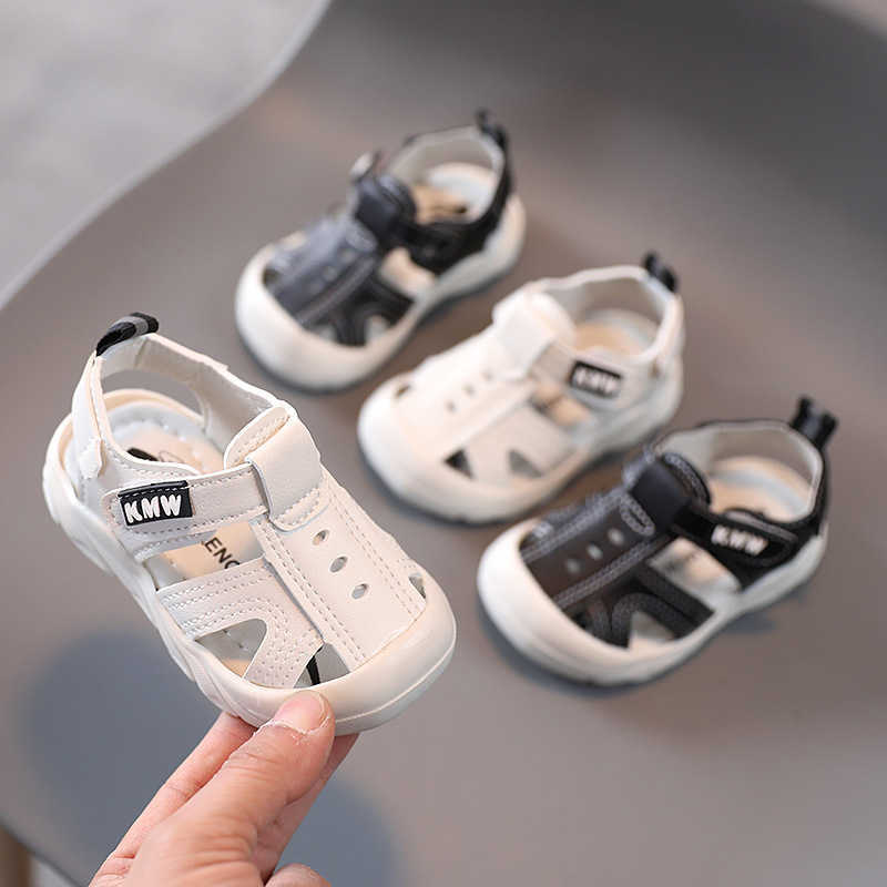 

Sandals Summer male baby sandals 0 Baotou softsoled toddler shoes 1 to 3 years old children's little girls sandals Z0225, Black
