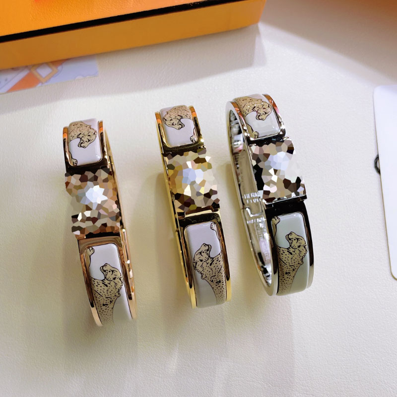 

12mm Enamel clic bangle for women charm bracelets new version for girl leopard