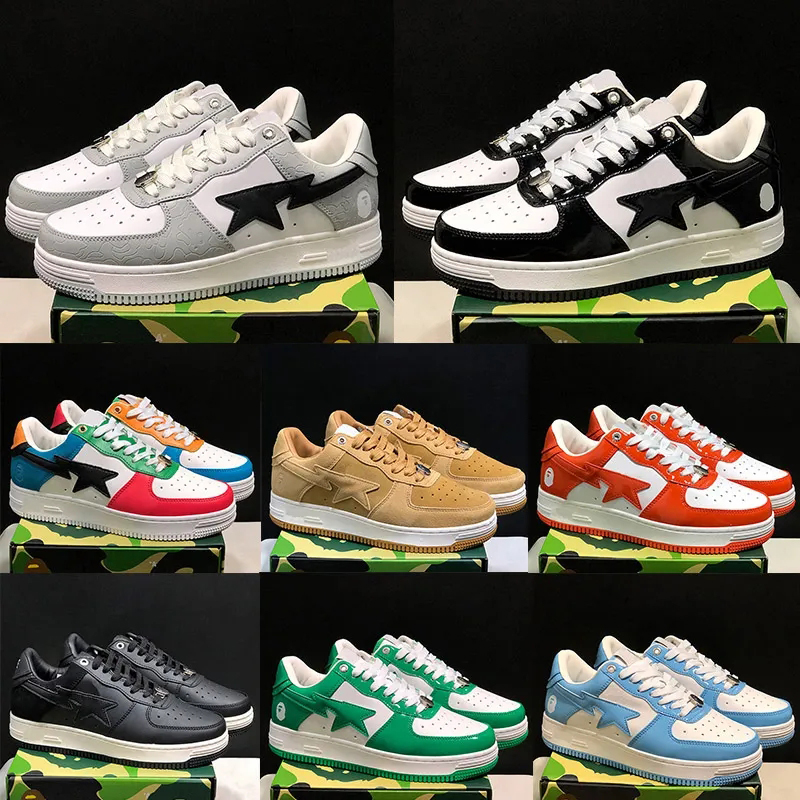 

2023 New Sk8 Bapestas Mens Womens Basketball Shoes A Bapestas Sta Low ABC Camo Stars 93 White Green Red Black Yellow Sneakers Size 36-45, Customize
