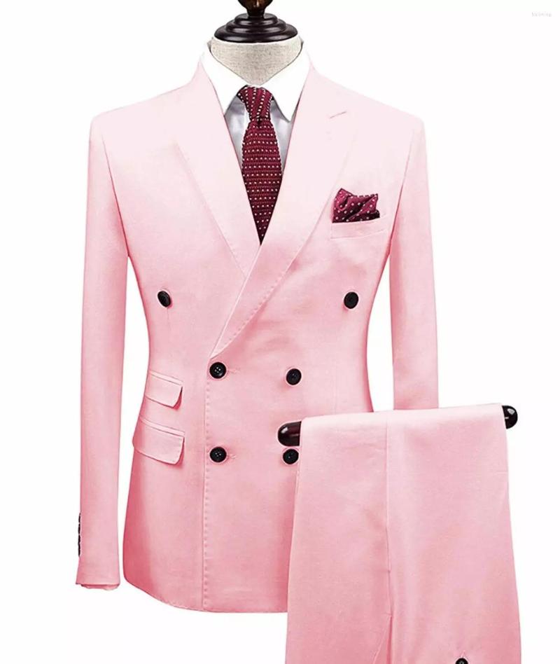 

Men' Suits Men' Daily Double-breasted Jacket Slim Fit Business Groom Tuxedos For Wedding Evening Formal Dress 2 Pcs (Blazer Pants, Beige