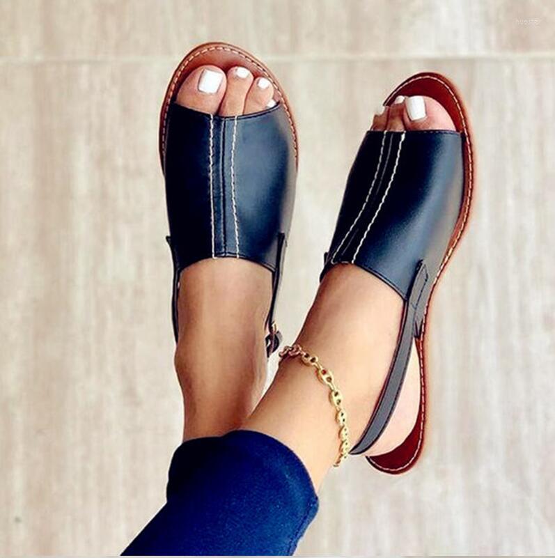 

Sandals Women's 2023 Summer Female Slippers Flat Woman Peep Toe Comfort Slip On Leather Sandalias Casual Shoes Zapatillas Muje, 878dark brown