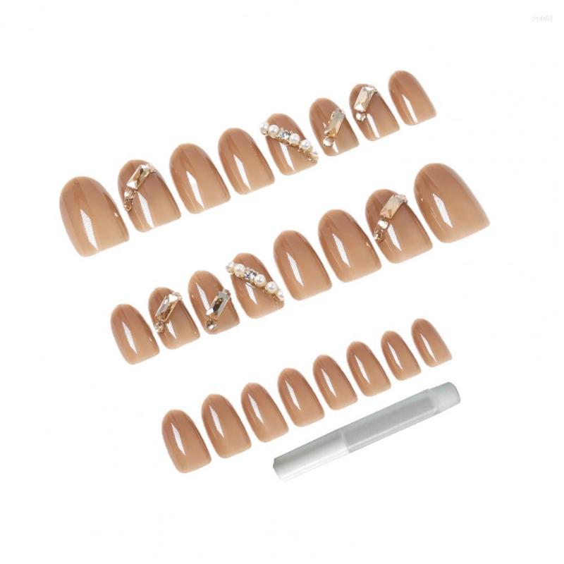 

False Nails 1 Set Luxurious Healthy Trimmable Fake No Harm Paste, Coffee