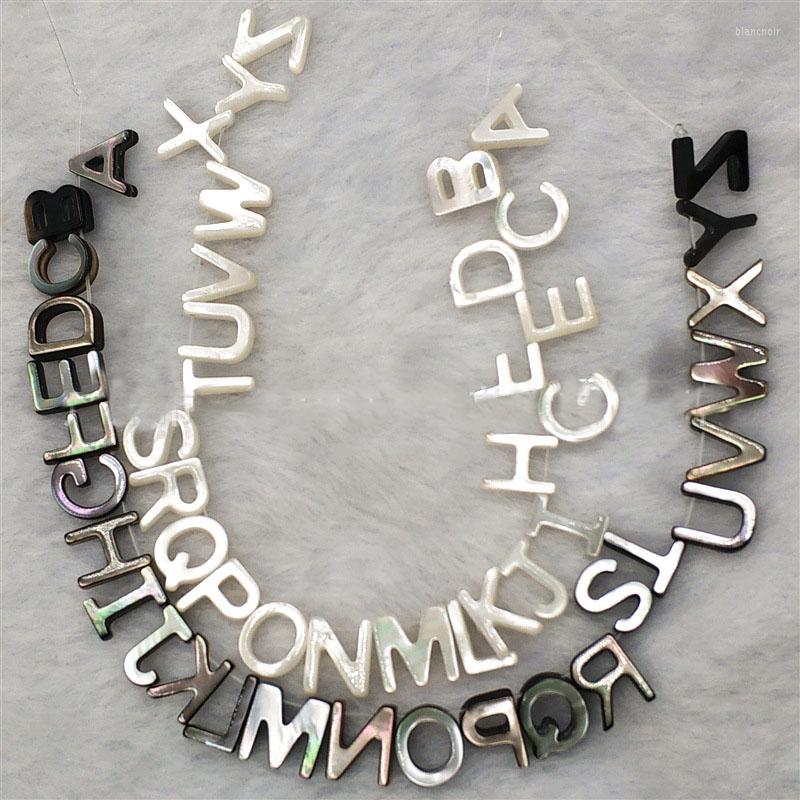 

Chains 2 Strip Natural Pearl Shell Black Letters A - Z DIY