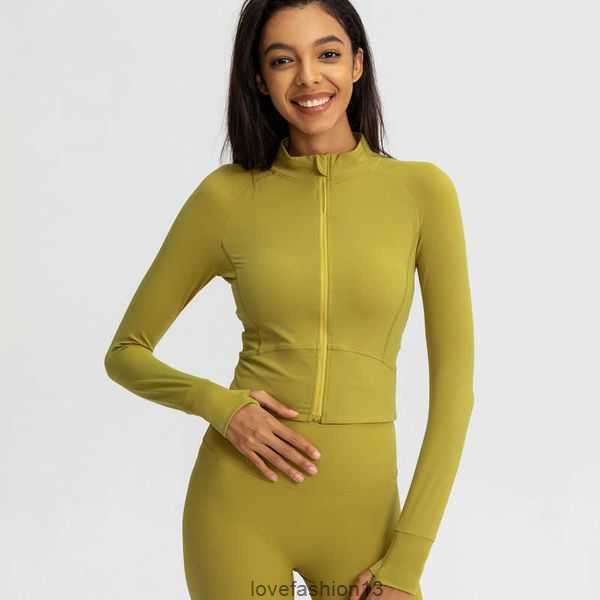 Designer Alos Yoga jackets Sports Coat Women's Tight Suit Quick Drying Long Sleeve Top Zipper Cardigan Running