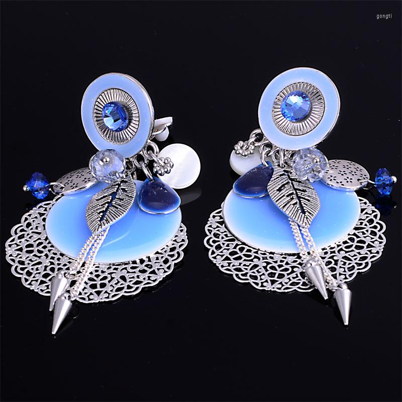 

Backs Earrings Miasol Trendy Unique Designer Luxury Fashion Earring With Enemal And Feather Designed European Style E1420