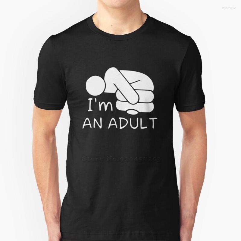 

Men's T Shirts I'M An Adult Hip Hop T-Shirt Cotton Tshirts Men Tee Tops Am Im I A Funny Fun Sad, Mtee-navy