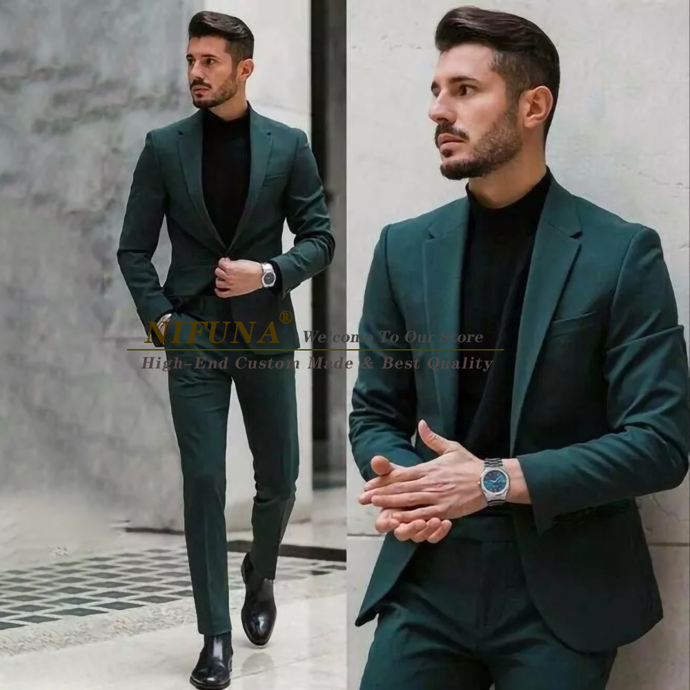 

Men's Suits Blazers Dark Green Slim Fit Men Suits 2 Pieces Groom Wedding Tuxedos Fashion Business And Leisure JacketPants Blazer Sets Costume Homme 230227, Royal blue