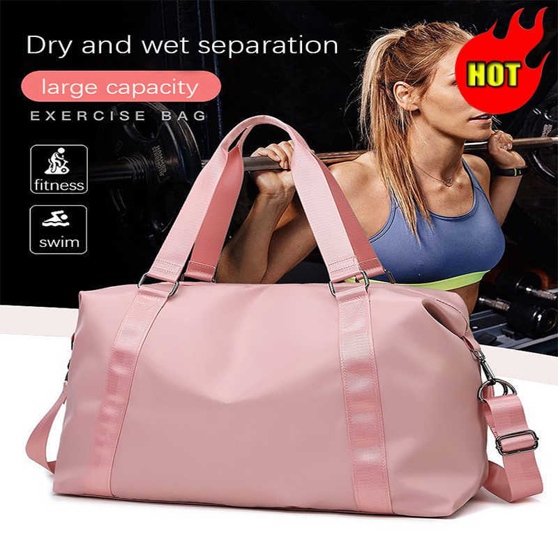 

Duffel Bags Fashion Large Travel Bag Women Cabin Tote Handbag Nylon Waterproof Shoulder Weekend Gym 230223, Pink(small)