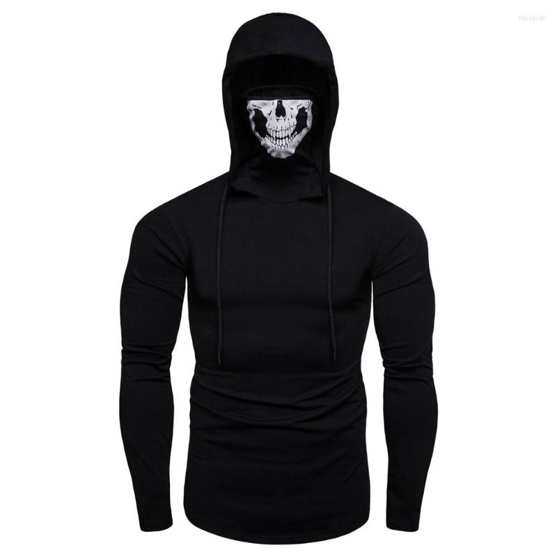 

Men's Hoodies Male Fashion Plus Size Mens Skull Mask Sweatshirt Men Punk Jogging Homme Pullover Elastic Streetwear Hoodie, Gray