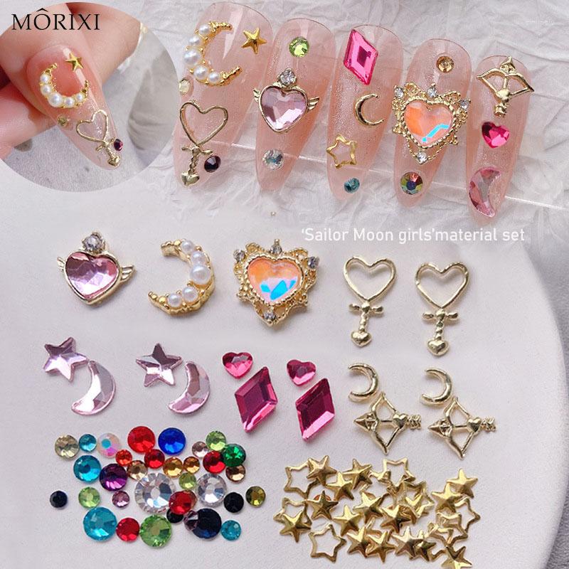 

Nail Art Decorations Beautiful Rhinestones For Manicure Accessories Moon Star Heart Angle Wand Shape Gold Alloy Girl Drill HZ052