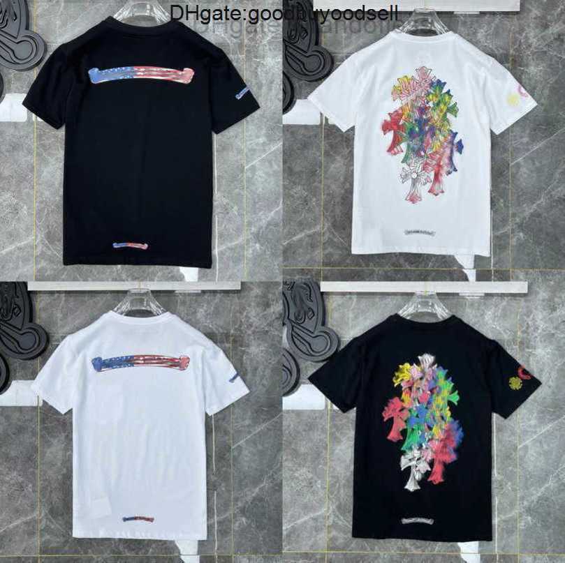 

Fashion Luxury t Shirt Men's Brand Ch Couple Tops Tees Men Women T-shirts Sweatshirts Sanskrit Letter Short Sleeve Horseshoe Tshirt Classic NXRV, 14