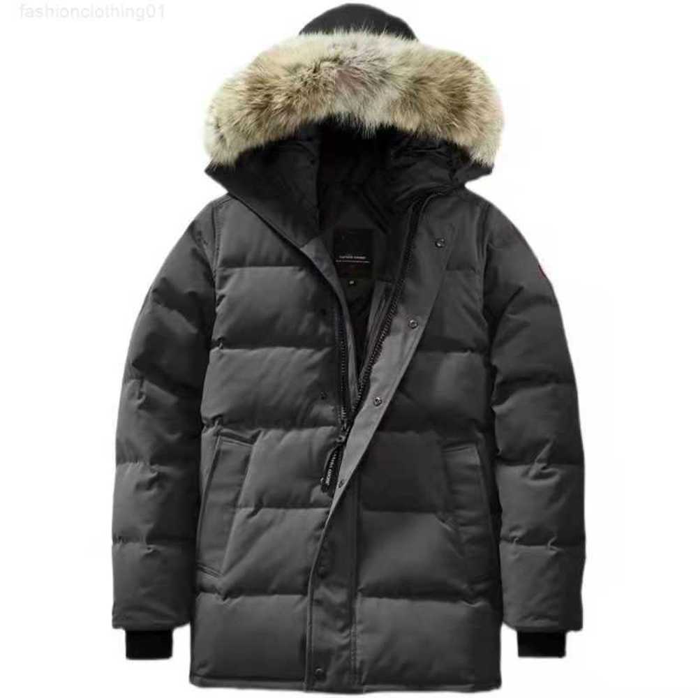 

Real Coyote Fur Men Canadian Carsons Parka Goose Down Jacket Warm Outdoor Coat Wind Waterproof Classic Style Qualityb51h, Black