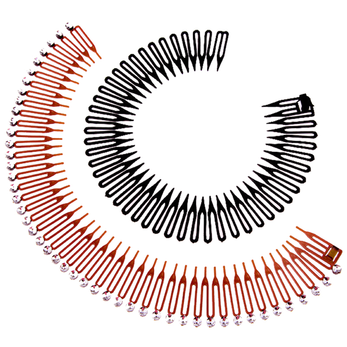 

Fashion Women Plastic Stretch Diamond Hair Band Flexible Hair Comb Wavy Hair Hoop Face Washing Non-silp Spiral Band Headdress