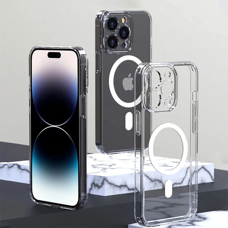 

Magsafe Magnetic Transparent Case For iPhone 13 12 mini 11 14 Pro Max 8 Plus SE X XR XS MAX Wireless Charging Clear Acrylic Back Cover