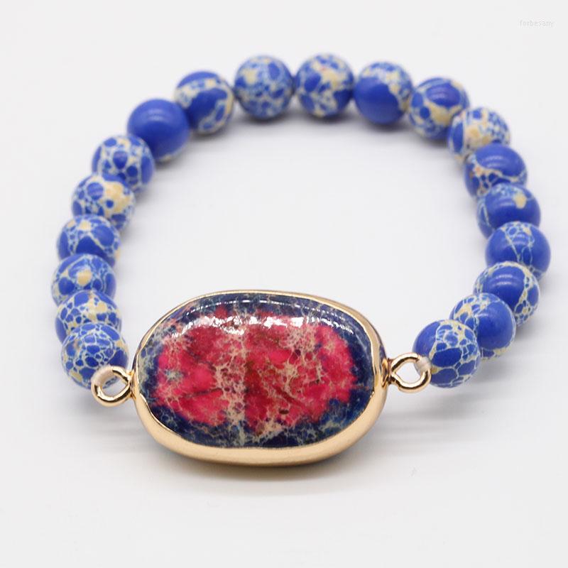 

Charm Bracelets Fashion Bracelet Mixed Natural Stones With Oval Gemstone Women Stone Jewelry Gift Handmade Strand GB021