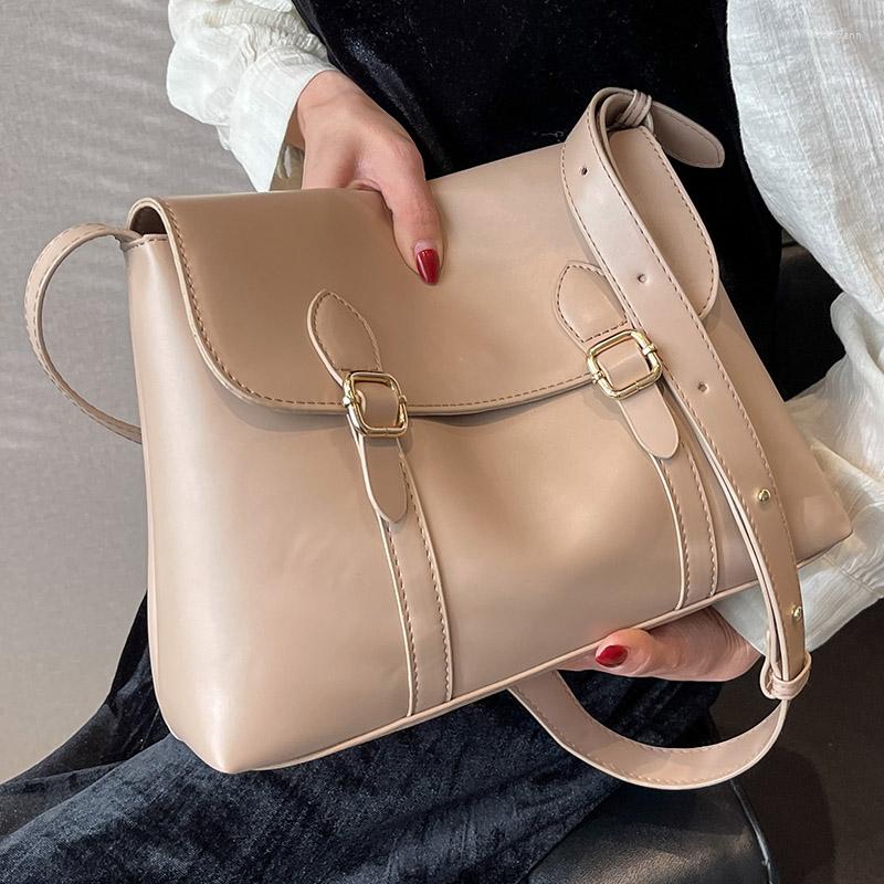 

Evening Bags Quality Pu Leather Soft Small Flap Handbag Simple Pure Color Casual Female Shoulder Bag Trendy Luxury Crossbody, Beige