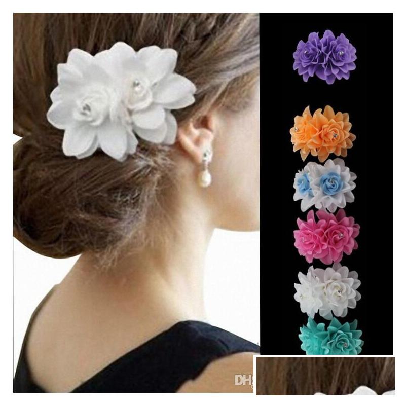 

Hair Accessories Beauty Flower Clips For Girls Bohemian Style Floral Women Girl Hairpins Blooming Headwear Drop Delivery Products Dhvjz