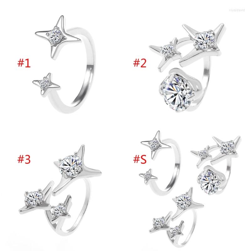 

Cluster Rings Stars Open Ring Inlaid Zircon Irregular Star Statement Jewelry Gift