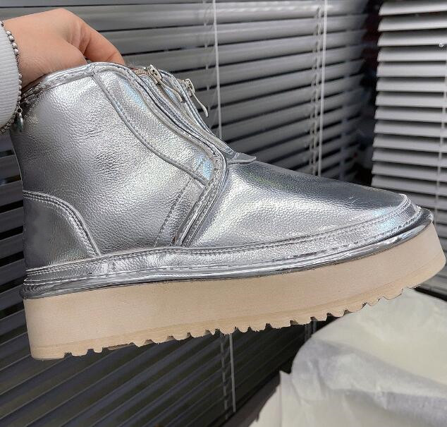 

classical designer women snow boots keep warm chestnut black boot man woman Plush casual zip fastener warm boots, Light tan