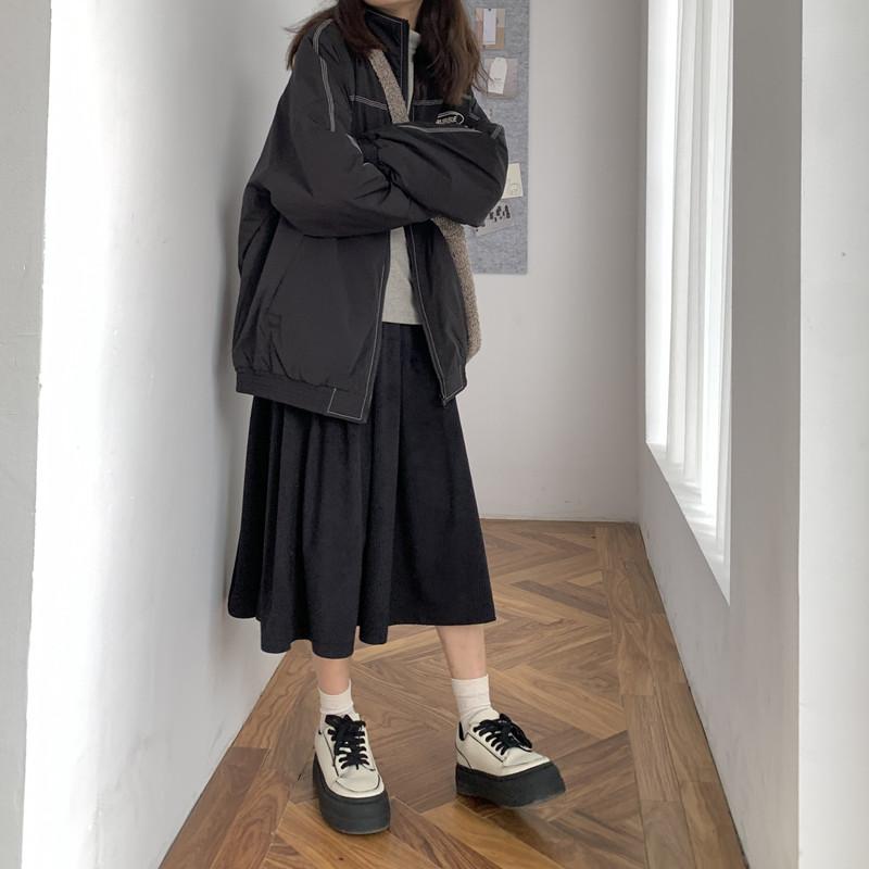 

Women' Trench Coats 2023 Winter Black Women Coat Loose High Quality Casual Elegant Thicken Ladies Overcoat Fashion Female Outwear A709