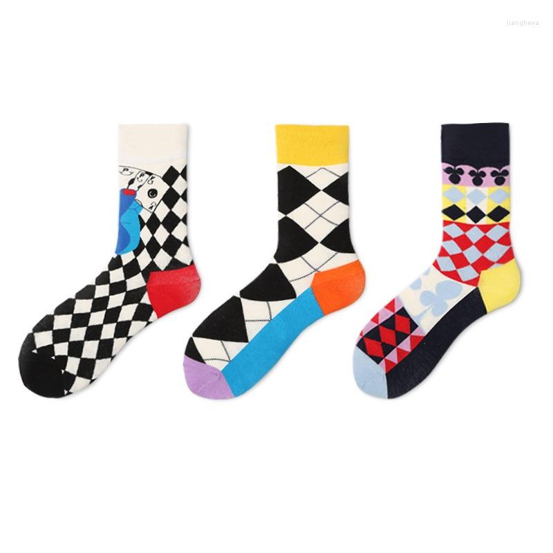 

Sports Socks Instime 1 Pair Unisex Painting Style Crew Women Streetwear Skateboard Sport Cycling Designer Cotton, 1pairwz002