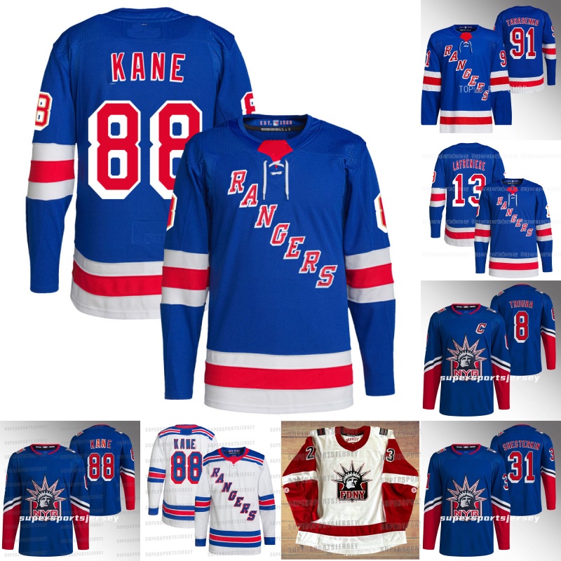 

88 PATRICK KANE ny Rangers 91 Vladimir Tarasenko Hockey Jerseys Artemi Panarin Adam Fox Mika Zibanejad Mika Zibanejad Chris Kreider Igor Shesterkin, 2023 reverse retro
