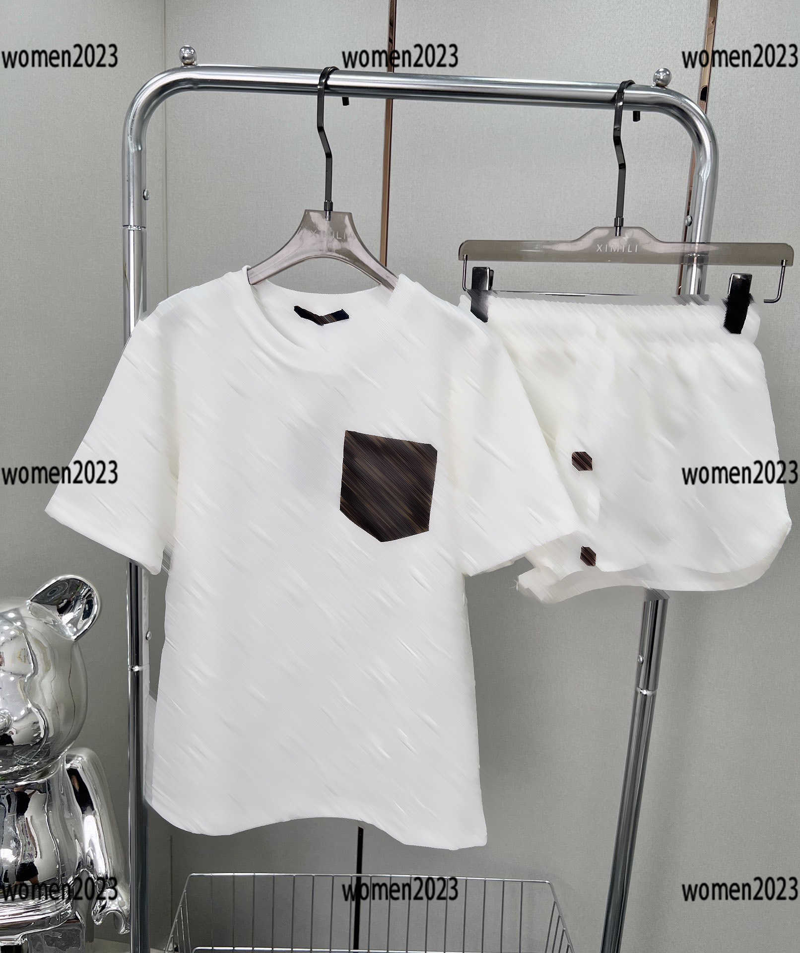 

Tracksuits women sportswear lady casual outfit 2pcs Leather pocket T-shirt and lanyard shorts summer outdoor Size -L New Arrivals Feb25, Multi