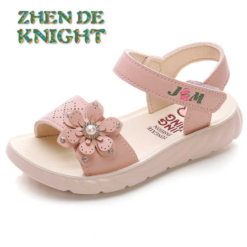

Sandals Children's Sandals Girls 2022 Summer New Children's Flower Princess Sandals Students Soft Bottom Beach Running Shoes Size 2137 Z0225, Dark pink