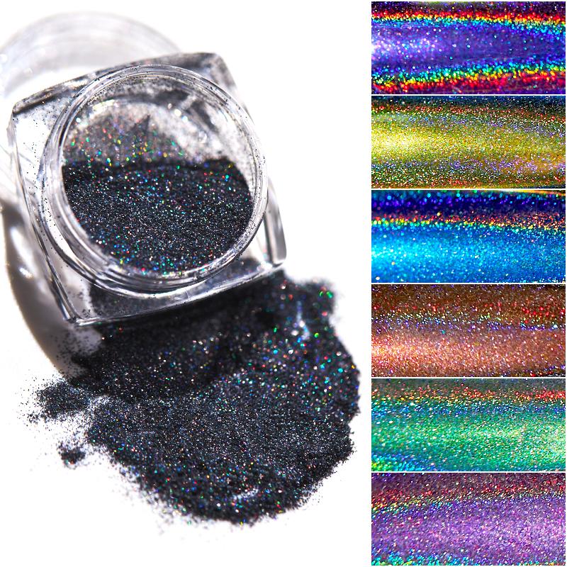 

Nail Glitter Gradient Shiny Set Powder Laser Sparkly Manicur Art Chrome Pigment Silver DIY Decoration Kit
