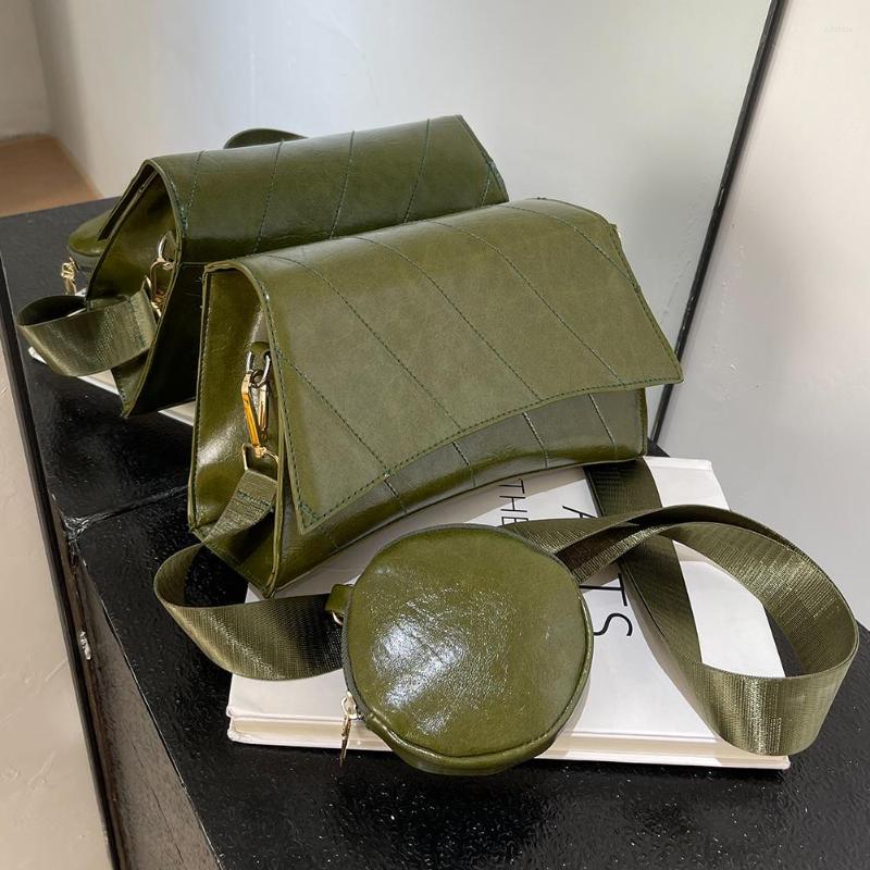 

Evening Bags Women's Bag Messenger Shoulder Small Square PU Leather Crossbody With Coin Purse Luxury Handbags Designer Tote, Green