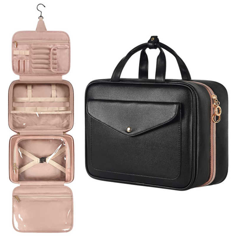 

Cosmetic Organizer Storage Boxes Bins Makeup Bag Travel Waterproof Toiletries Wash s Kit PVC Ladies Suitcase Y2302