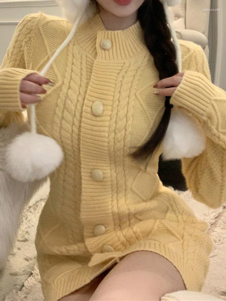 

Casual Dresses Winter Solid Elegant Knitted Warm Dress Women Designer Slim Y2K Mini Female Korean Fashion Party Sexy Sweater 2023, Green