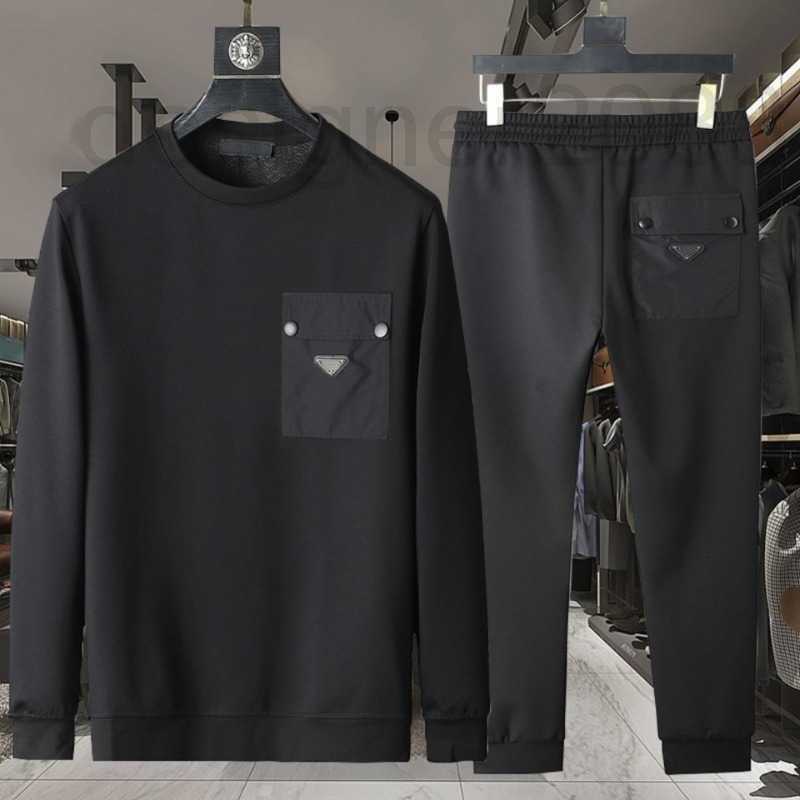 

Men's Tracksuits Designer Sports Suit Autumn Winter Pullover Sweatshirt Drawstring Trousers Mens Womens Suits Fashion Triangle Casual Warm Tracksuit Jozy, Black