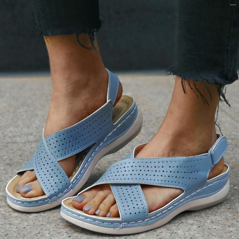 

Sandals Summer 2023 Wedges Shoes Open Toe Outdoor Women Breathable Ladies Sandalias Femme Non-slip Shoe Female Flipflop Luxury, Brown