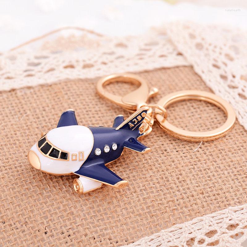 

Keychains Korean Creative A380 Small Aircraft Model Car Key Chain Alloy Bag Hanging Decoration Girl Decorative Pendant