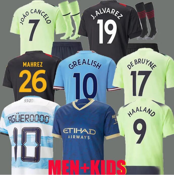 

22 23 Manchester Citys HAALAND soccer jerseys GREALISH STERLING MANS CITIES MAHREZ fans player version DE BRUYNE FODEN 2022 2023 football shirt kids kit sets uniform, Kids size