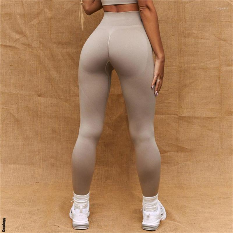 

Active Pants Ribbed Waistband Push Up Leggings Women Seamless High-Waisted For Fitness Sports Workout Gym Running Tights Yoga, Black pant