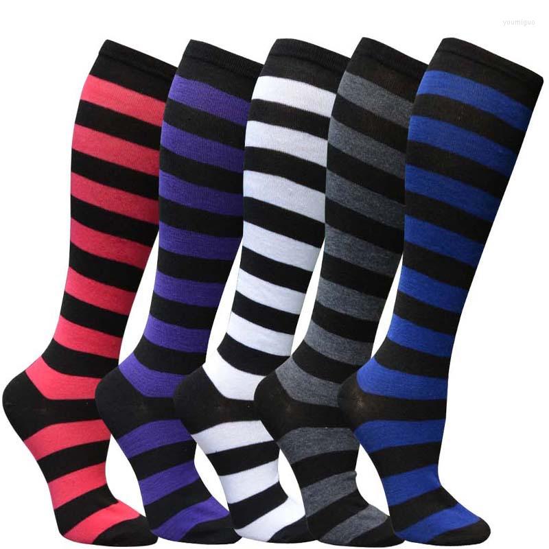 

Women Socks The Knee Mid-calf Women's Cotton Wide Striped Pile Style Cosplay European And American Large Size Show